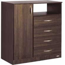 Chifonier Platinum LS Tabaco con 4 Cajones y 1 Puerta Lateral (Modelo 921)