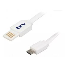 Cable USB Micro USB Plano TRV Blanco – 1 Metro