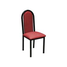 Silla metalica en cuerina Dakot Roma negro tapizado rojo