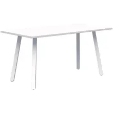 Mesa Donnet Laminada Jade 1,40x 80 Caño Gris-Tap Blanc