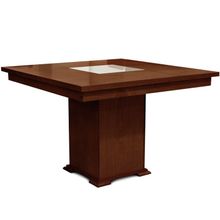 Mesa Cuadrada Patria Con Base Central Caoba 120cm