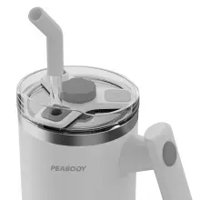 Vaso Térmico Peabody PE-MG950B Blanco – 950 ml con Manija Giratoria