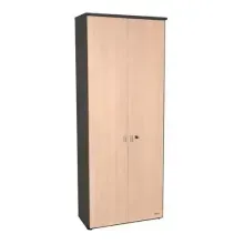 Biblioteca Platinum 529 – 2 Puertas, 5 Estantes, Negro/Haya, 188 x 75 x 35 cm