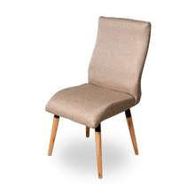 Silla Donnet Gala – Metálica con Patas de Madera, Tapizado Beige