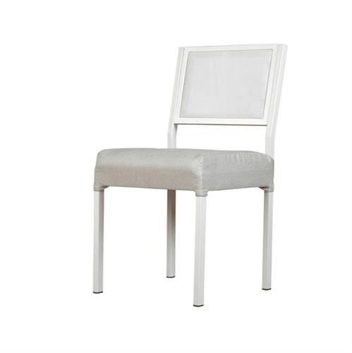 Silla Metalica En Tela Donnet Grecia Cano Blanco tap.Natural