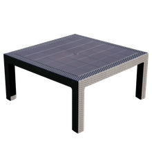 Mesa Ratona Quality Plastic 100010 – Rattán Sintético, 90 x 90 cm Color Negro