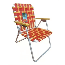 Sillón de Camping Solcito 2055 Aluminio 7/8" con Apoyabrazos de Madera