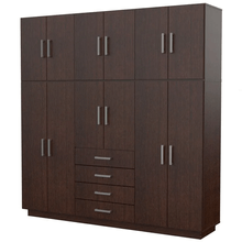 Placard Orlandi Wengué con Lustre – Modelo 3442/3552, 2.12 x 2.20 m, 12 Puertas y 4 Cajones