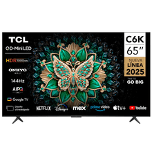 Smart TV TCL 65" Mini LED 4K UHD 65C6K con Google TV y Control por Voz