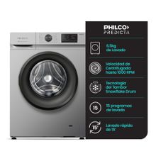 Lavarropas Automático Philco PHLF6510P2 6.5 kg | Gris