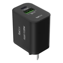 Cargador Rápido FOXBOX FLUX 20W | USB-A + USB-C, Color Negro