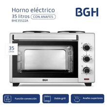 Horno Eléctrico Con Anafes BGH BHE35S22A 35L 1600W Color Silver