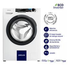 Lavarropas Automático Drean LFDR0814SB 8Kg Ecoinverter Carga  Frontal Blanco