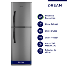 Heladera Con Freezer Drean HDR320F50 314 L  Gris- Negro