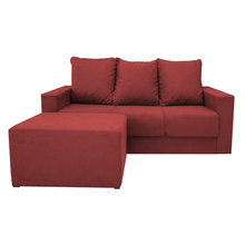 Sillón Abba Sofá Luján + Puff  Bordo