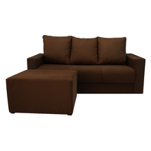 Sillón Abba Sofá Luján + Puff Chocolate