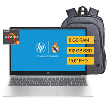 HP Laptop 15-fc0251la – 15,6″ FHD | AMD Ryzen 5 7520U | 8 GB RAM | 512 GB SSD | W11 + Mochila HP