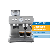 Cafetera Espresso Smartlife con Molinillo int. Accesorios