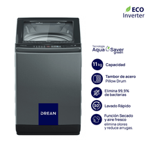 Lavarropas Drean LPDR1165LG – 11 kg, Eco Inverter, Gris